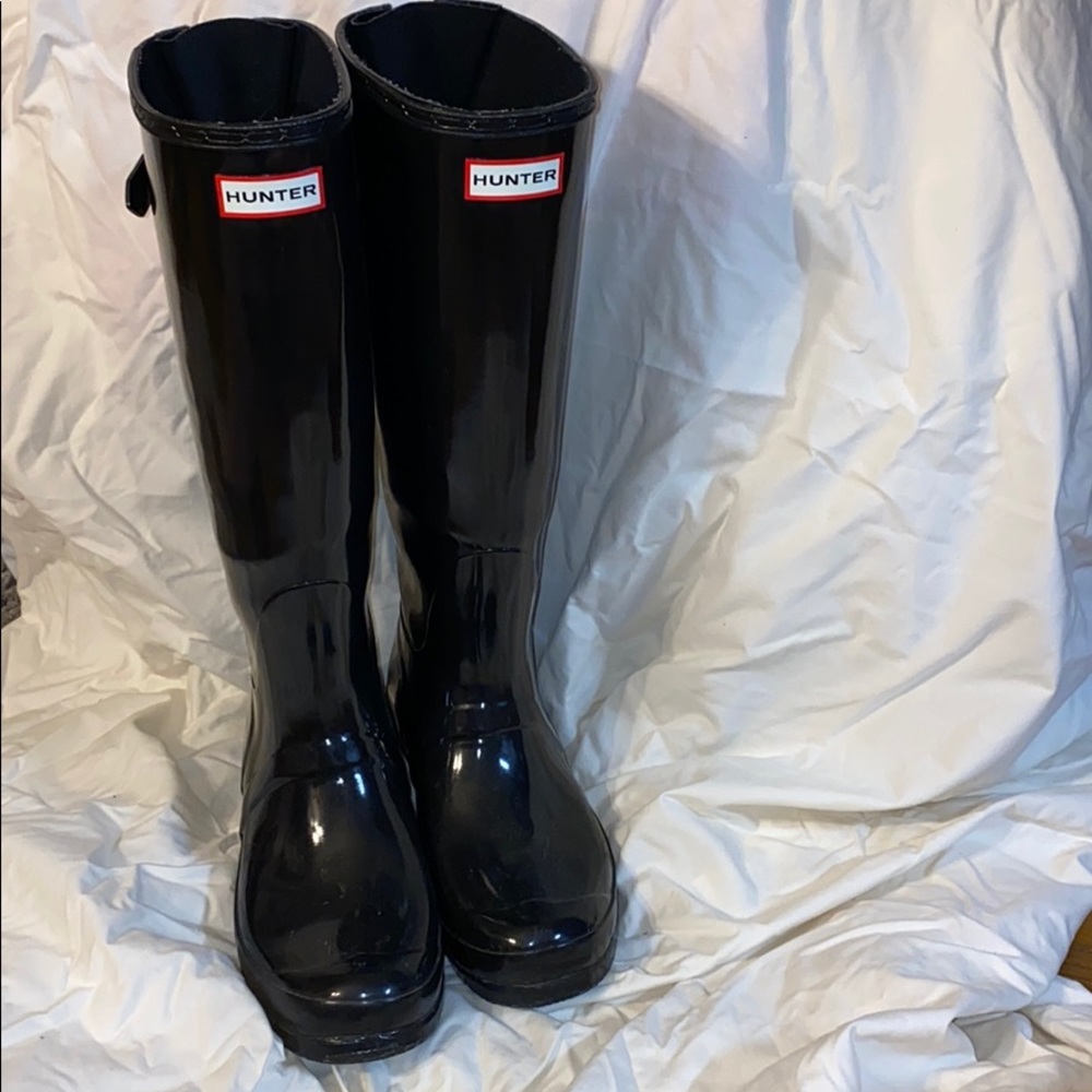 Women’s wide leg gloss hunter boots
